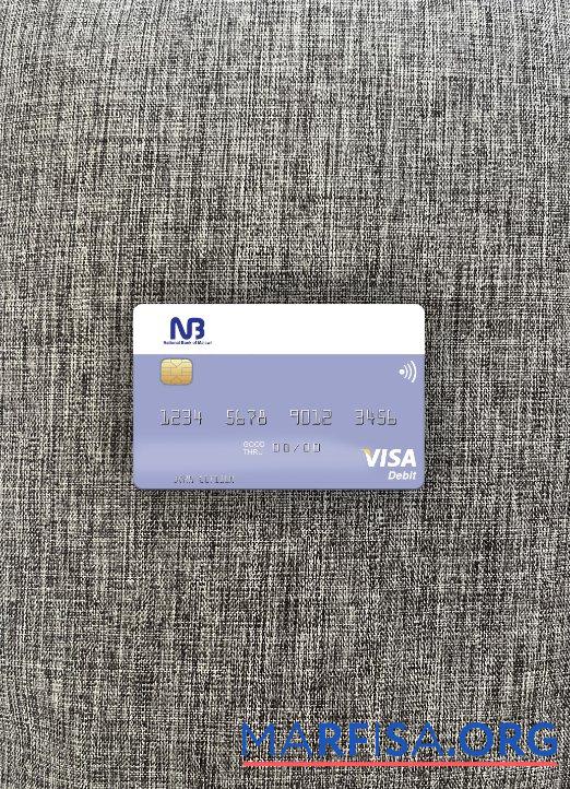 Printable Malawi National Bank of Malawi visa debit card photolook front sample